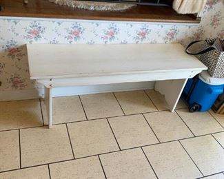 #9		White wood Bench   48x15x19	 $40.00 
