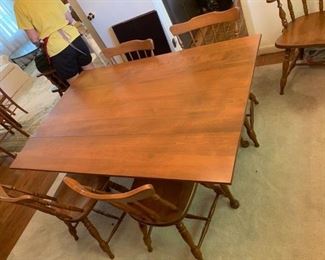 #23		Wood Dining Drop-side Table w/4 chairs  20-40x60x29	 $225.00 
