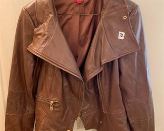 #75		Gill leather brown leather jacket size 10	 $70.00 
