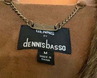 #74		Dennis basso size M fawe fur brown coat 	 $40.00 
