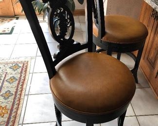 Leather & wood bar stools