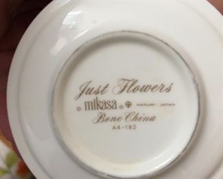 Mikasa bone china dinnerware, "Just Flowers"