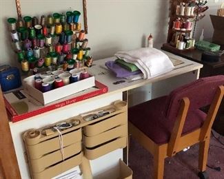 Sewing table, notions