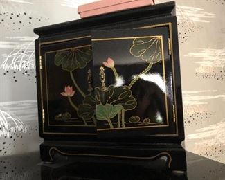 Black lacquered jewelry box