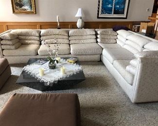 Sectional sofa, coffee table