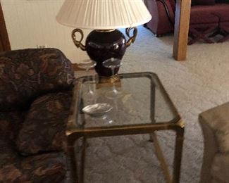 Brass/glass end tables