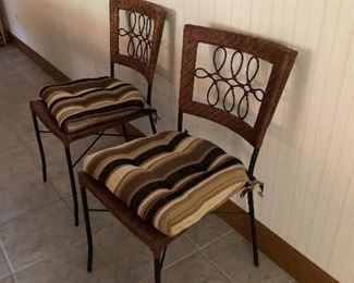 wood & wrought iron chairs