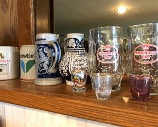 Beer steins and glasses