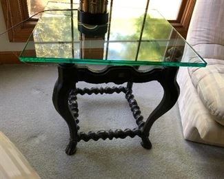 Wood and glass table