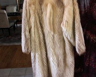 Sheared beaver full length coat