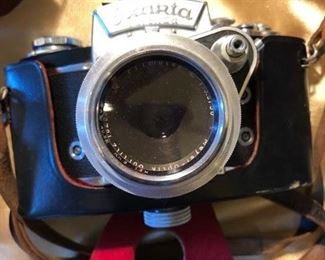 Exakta Varex IIa vintage camera, case, lenses & accessories; tripod