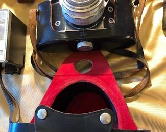 Exakta Varex IIa vintage camera, case, lenses & accessories; tripod