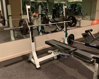 Fitness gear weight bench with bar