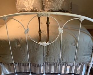 Antique iron and brass full bed