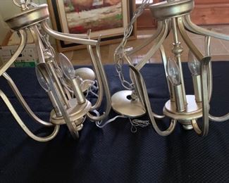 New light fixtures in champagne finish