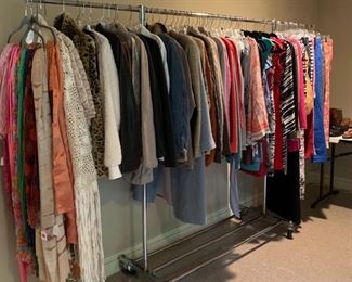 Lafayette 148, Dana Buchman, David Cline, J Crew, BCBG Max, Piece of Cloth, Royal Robbins, Jen 7, Equipment, Magaschon, Ellie Tahari, Cyrus, Etcetera, Cabi, Adivi, Tinley, Tommy Hilfinger, Theory