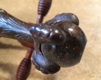 Detail of Piano Stool Glass Ball Claw Foot