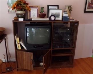 small Entertainment Center, Pottery, Pictures, TV, Electronics
