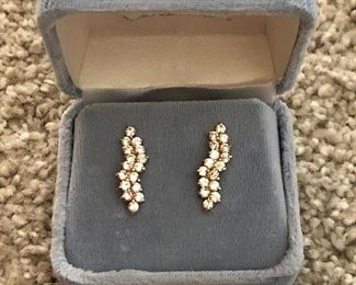 14 karat gold earrings with cubic zirconias