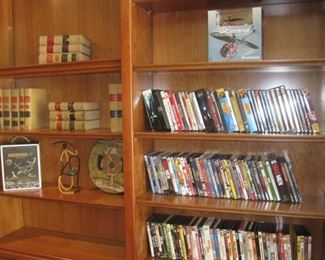 Hundreds of DVD's and CD's.