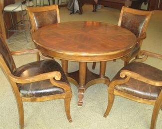 Breakfast Table with 4 Flexsteel Leather Chairs.