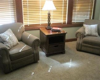 Matching Tables with storage bins.