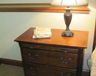 Queen size bedroom set with Bed, all bedding, night stands and mirrored dresser