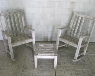 Teak Rockers and Table.