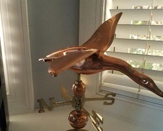 Copper duck weather vane decor