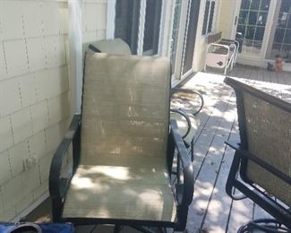 4 Chairs with Glass top table