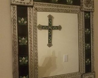 Mexican Tile and Metal Mirror