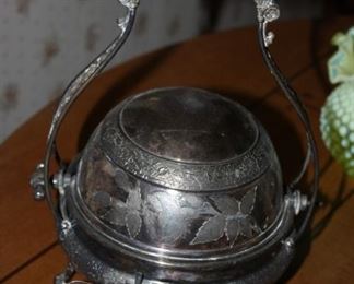Antique Silver Pate' server