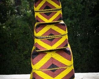 Set of 5 hand beaded boxes $150