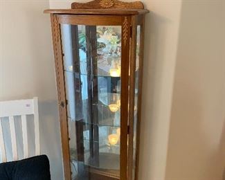 Oak curved front Curio