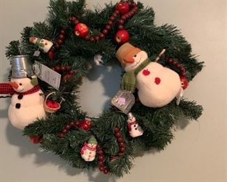 Wreath with Hallmark snowmen