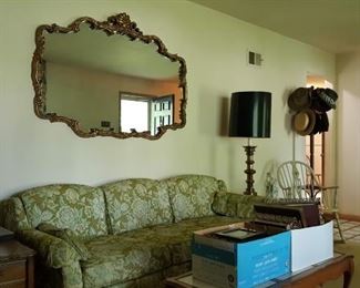 Living room couch mirror lamps