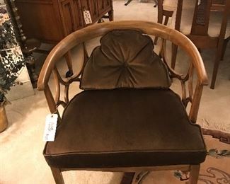 ORIENTAL BENT WOOD UPHOLSTERED CHAIR