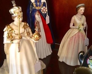 Elizabeth II commemorative figures/Royal Doulton/Royal Worcester/