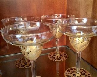 Hand-painted margarita glasses