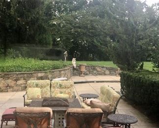 Fire pit and patio furniture