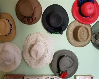 Large collection of hats ... several "Del Mar Racing"