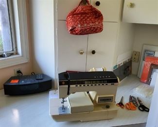 Singer "Touch" Sewing Machine ... lots of sewing accessories and fabrics