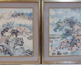 Chinese art, watercolors