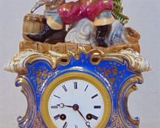 Porcelain mantle clock