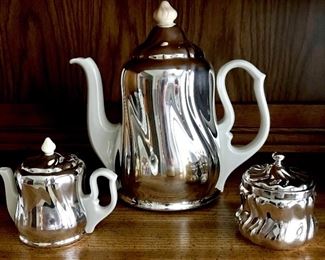 Vintage porcelain and silver coffee set from Germany 