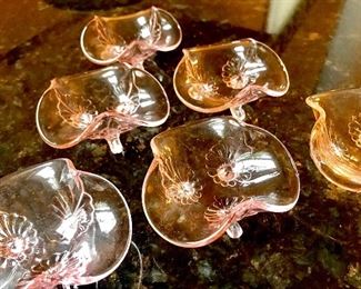 Pink depression glass