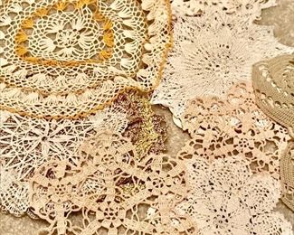 Vintage crocheted doilies