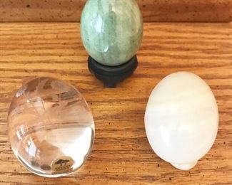 Glass and marble eggs