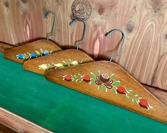Hand painted folk art wooden decorative hangers