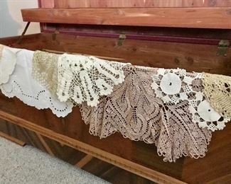 Silk and cotton crocheted doilies